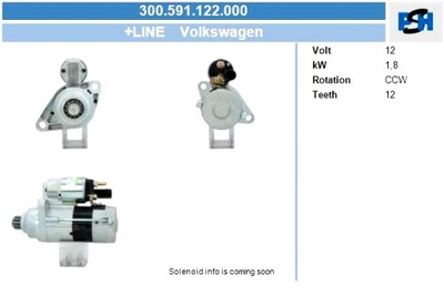 BV PSH STARTERIS VOLKSWAGEN 1.8 KW STARTERIS 