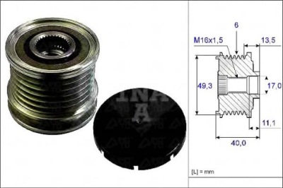 Шкив генератора mini ina фото №1