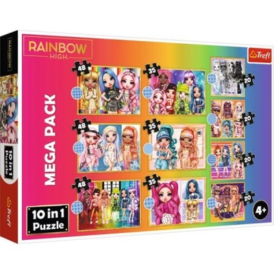 Trefl Puzzle 10w1 LOL MGA Laleczki Rainbow high