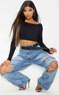 PRETTYLITTLETHING CROP TOP GŁADKI XXL