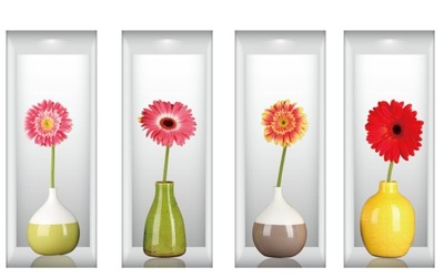Naklejki na ścianę ścienne Kwiaty 3D Gerbery