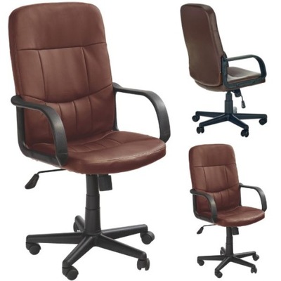 Fotel biurowy brązowy krzesło obrotowe do biurka