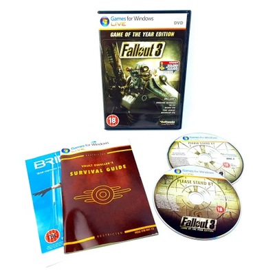 PREMIEROWE ANGIELSKIE WYDANIE FALLOUT 3 III GAME OF THE YEAR PC ENG
