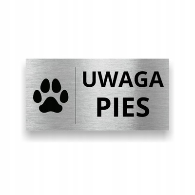 20x10cm Tabliczka Ostrzegawcza "Uwaga Pies" Wzór "Łapa"