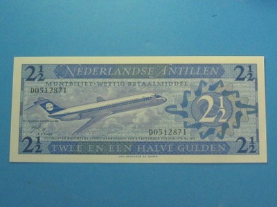 Antyle Holenderskie 2,5 Guldena P-21a UNC 1970