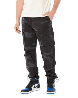 spodnie Hollister Baggy Jogger CAMO CARGO L moro