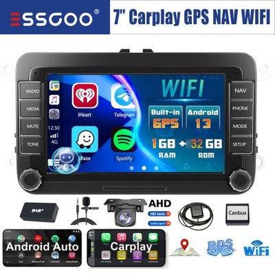 RADIO DAB+ DE AUTOMÓVIL 2 DIN VW PASSAT GOLF SEAT SKODA EOS CÁMARA ANDROID13  