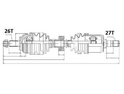 Приводной вал приводная honda hr-v 99- передняя правая фото №1