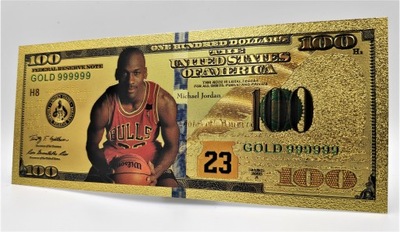 Michael Jordan IV Pozłacany Banknot 100 Dolarów