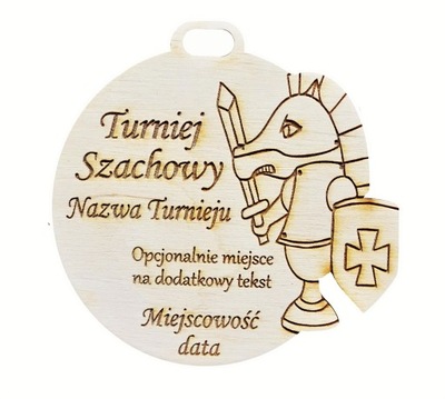 Medal drewniany Turniej Szachowy Nagroda