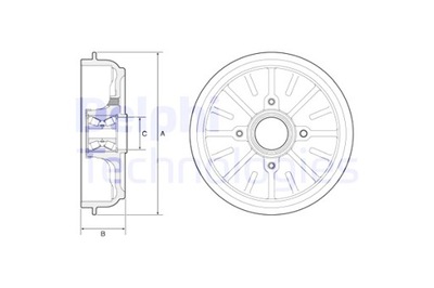 DELPHI БАРАБАНЫ ТОРМОЗНЫЕ 2 ШТУКИ. DELPHI BFR576 ЗАД CITROEN C3 II 1.1 60KM