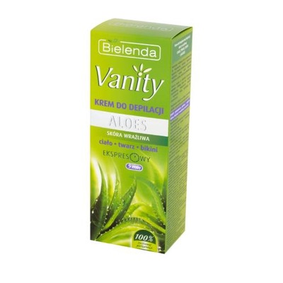 BIELENDA Vanity Krem do bezpiecznej depilacji skóry wrażliwej Aloes, 100ml