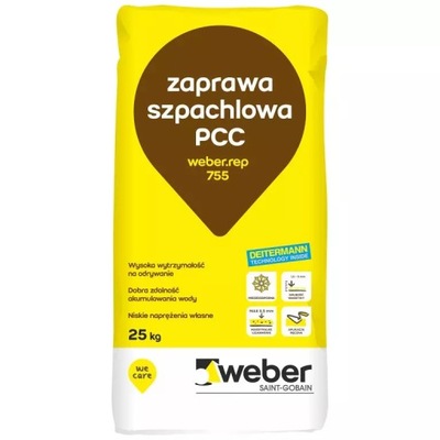 Zaprawa PCC do szpachlowania weber.rep 755 25 kg