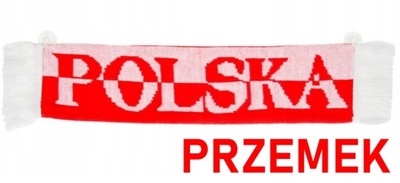 Polska - szalik samochodowy z imieniem PRZEMEK!