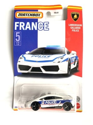 MATCHBOX FRANCE LAMBORGHINI GALLARDO POLICE POLICJA WHEELS