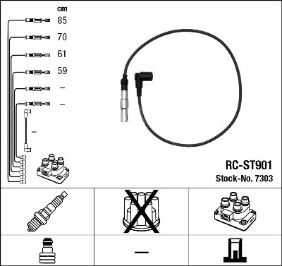 ПРОВОДА ЗАЖИГАНИЯ NGK RC-ST901 7303 POLO LUPO