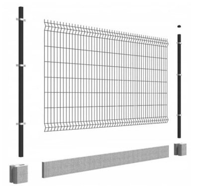 Ogrodzenie panelowe panel systemowy czarny 1,41m+20x246cm