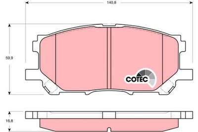 КОЛОДКИ ТОРМОЗНЫЕ - КОМПЛЕКТ COTEC GDB3338