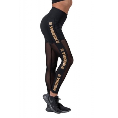 Damskie legginsy Nebbia Gold Mesh 829 XS CZERŃ