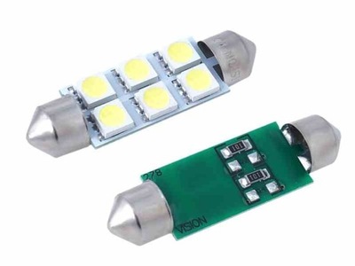 LEMPUTĖ VISION FESTOON SV8.5 41MM 12V 6X 5050 SMD LED, BIALA, 2 SZT. 