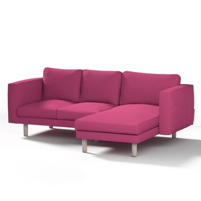 Dekoria Pokrowiec na sofę Norsborg 3-osobową z szezlongiem IKEA różowy