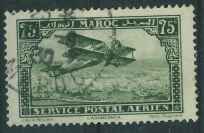 Kolonie fr. Maroc 75 cent. - Casablanca , Samolot / 2