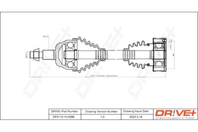 DRIVE+ ПІВВІСЬ ПРИВІДНА VOLKSWAGEN GOLF 97-05 L