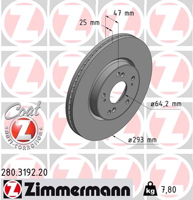 ZIMMERMANN 280.3192.20 DISCO DE FRENADO  