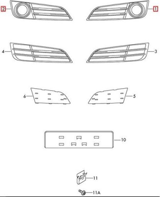 OE VAG РЕШЁТКА РЕШЕТКА БАМПЕРА AUDI A8 D4 10-14