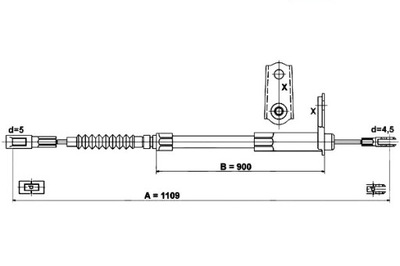 ATE CABLE FRENOS DE MANO PARTE TRASERA L (1109MM) MERCEDES  