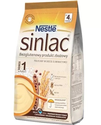 Nestlé Sinlac Bezglutenowy produkt zbożowy bez laktozy po 4 m-cu 500 g