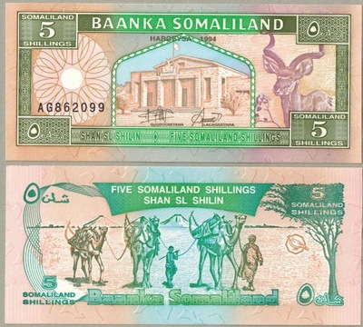Somaliland 5 Shillings 1994 P-1 UNC