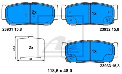 ZAPATAS DE FRENADO SSANGYONG RODIUS 05- PARTE TRASERA  