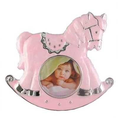 Ramka dziecięca dla dziewczynki różowa konik