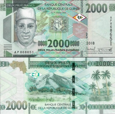 Gwinea 2018 - 2000 francs - Pick NEW UNC