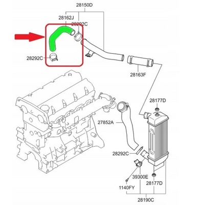 Шланг труба wąż turbo интеркулер do kia carnival iii 2.9 crdi фото №1