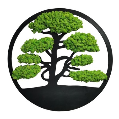 Drzewo życia żywy obraz bonsai mech chrobotek 40cm