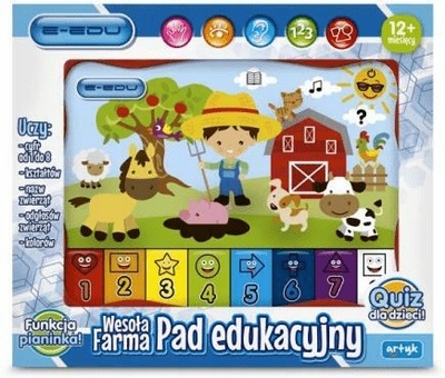 TABLET EDUKACYJNY FARMA PIANINKO QUIZ CYFERKI