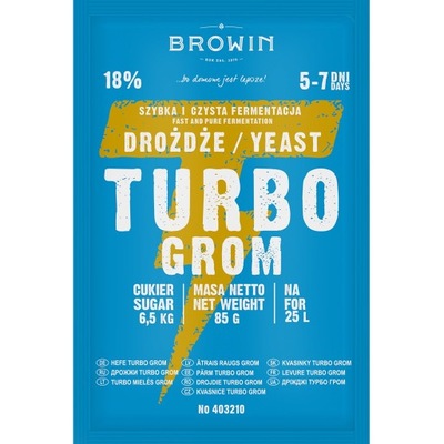 Drożdże gorzelnicze Turbo Grom 5-7 dni Browin
