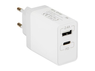 Ładowarka sieciowa gniazdo USB+USB-C 30W