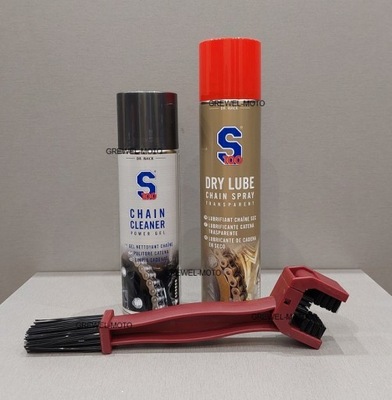 S100 Dry Lube Chain cleaner spray Szczotka zestaw