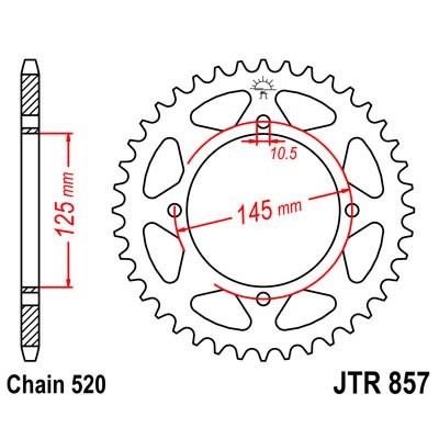 ENGRANAJE PARTE TRASERA JT 43-ZEBY XV 125 1997-2001  