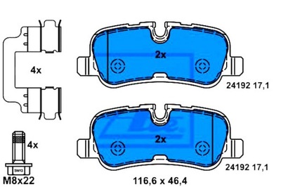 ATE ZAPATAS DE FRENADO LAND ROVER T. DISCOVERY/RANGE ROVER 3,0-5,0 4X4 09-  