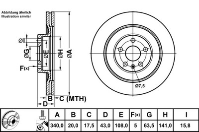 ATE DISCOS DE FRENADO 2SZT. PARTE TRASERA VOLVO XC90 II 2.0-2.0H 09.14-  