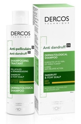 VICHY DERCOS Szampon przeciwłupieżowy włosy suche 200ml