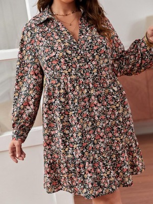 C7E015 KWIATOWA SUKIENKA PLUS SIZE SHEIN 5XL