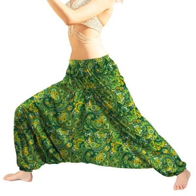 Szarawary spodnie alladynki zielone na lato