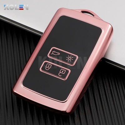 SOLO COLOR ROSA AUTO CASETPU SMART KEY CASE COVER FOB FOB PARA RENAULT KOLE  