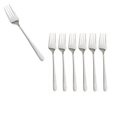 KOMPLET 6 WIDELCÓW OBIADOWYCH W POŁYSKU WIDELEC STOŁOWY STALOWY