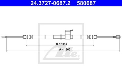 ТРОС ТОРМОЗА РУЧНОГО ЗАД L (1360MM) ПОДХОДИТ DO: FORD TRANSIT V363 2.0